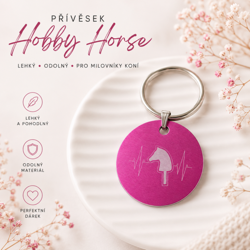 Hobby horse přívěsek - kolečko - Barva přívěsku: Červená