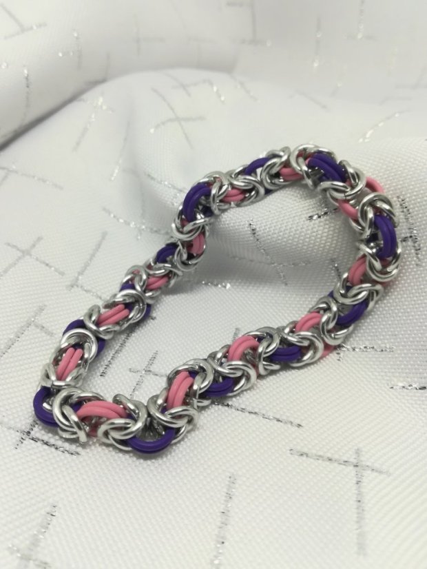 Pružná byzance fialová a růžová