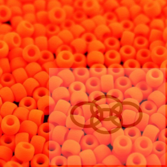 Korálky matubo round 7/0 - Barva korálků: Alabastre orange neon