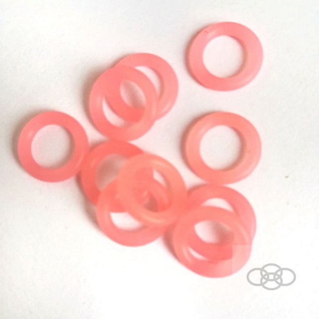 6,6/1,6 pružné kroužky - Barva: Růžová/svítí oranžově, Velikost balení: 50ks/bal