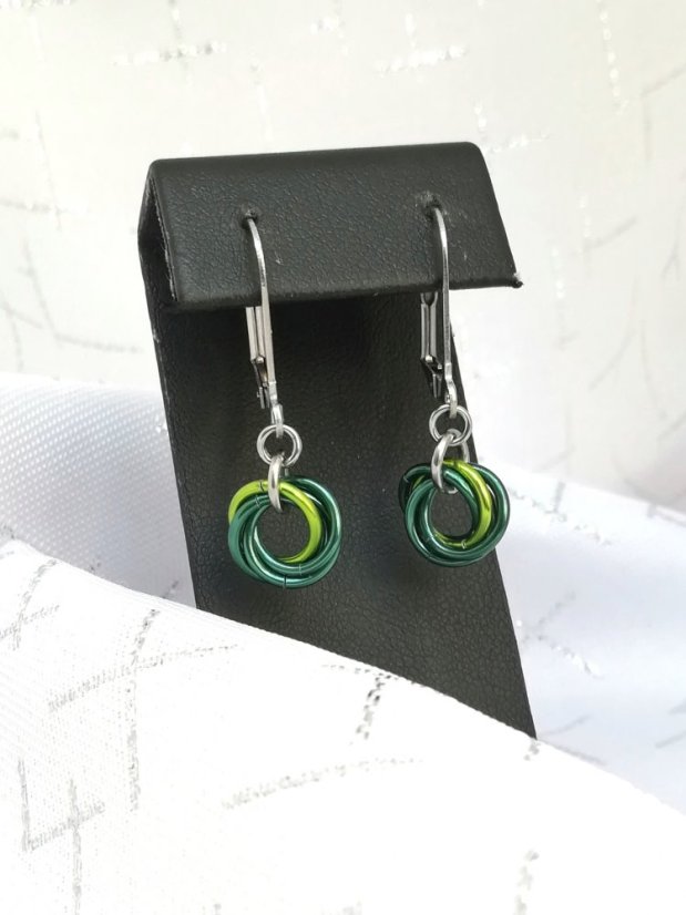 Náušnice hnízdečka - tmavě zelená